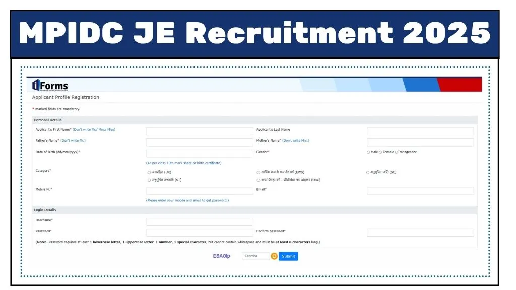 MPIDC JE Recruitment 2025